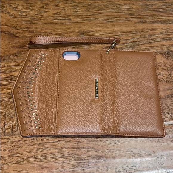 Rebecca Minkoff Whipstitch Tech Wristlet Brown - Picture 4 of 5